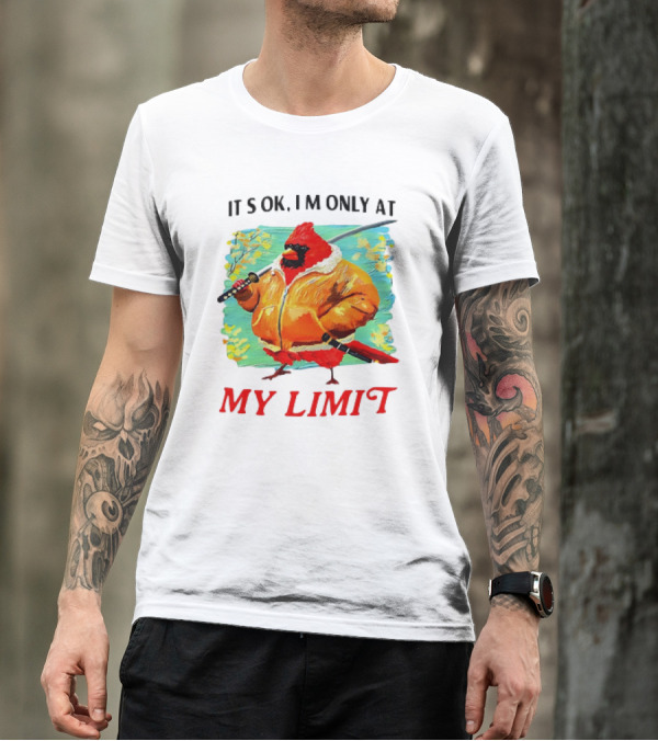 IT'S OK I'M ONLY AT MY LIMIT Samurai Cardinal With Sword In Orange Coat T-Shirt