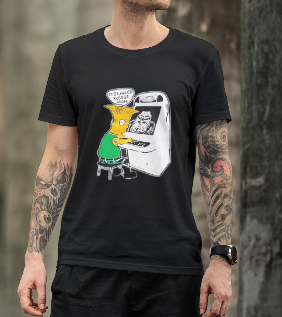 Bart Simpson It's Called Kusoge Man Playing Arcade Game T-Shirt