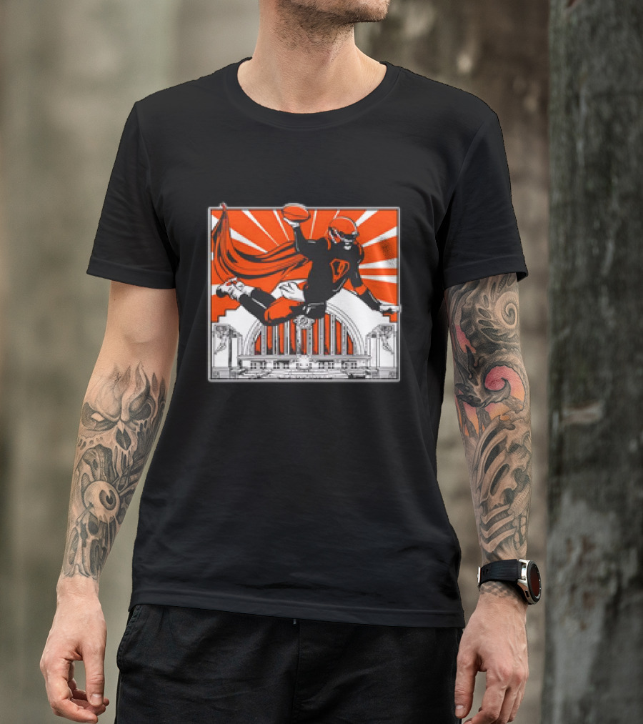 Cincinnati Bengals Superhero Joe Burrow Union Terminal Fan T-Shirt