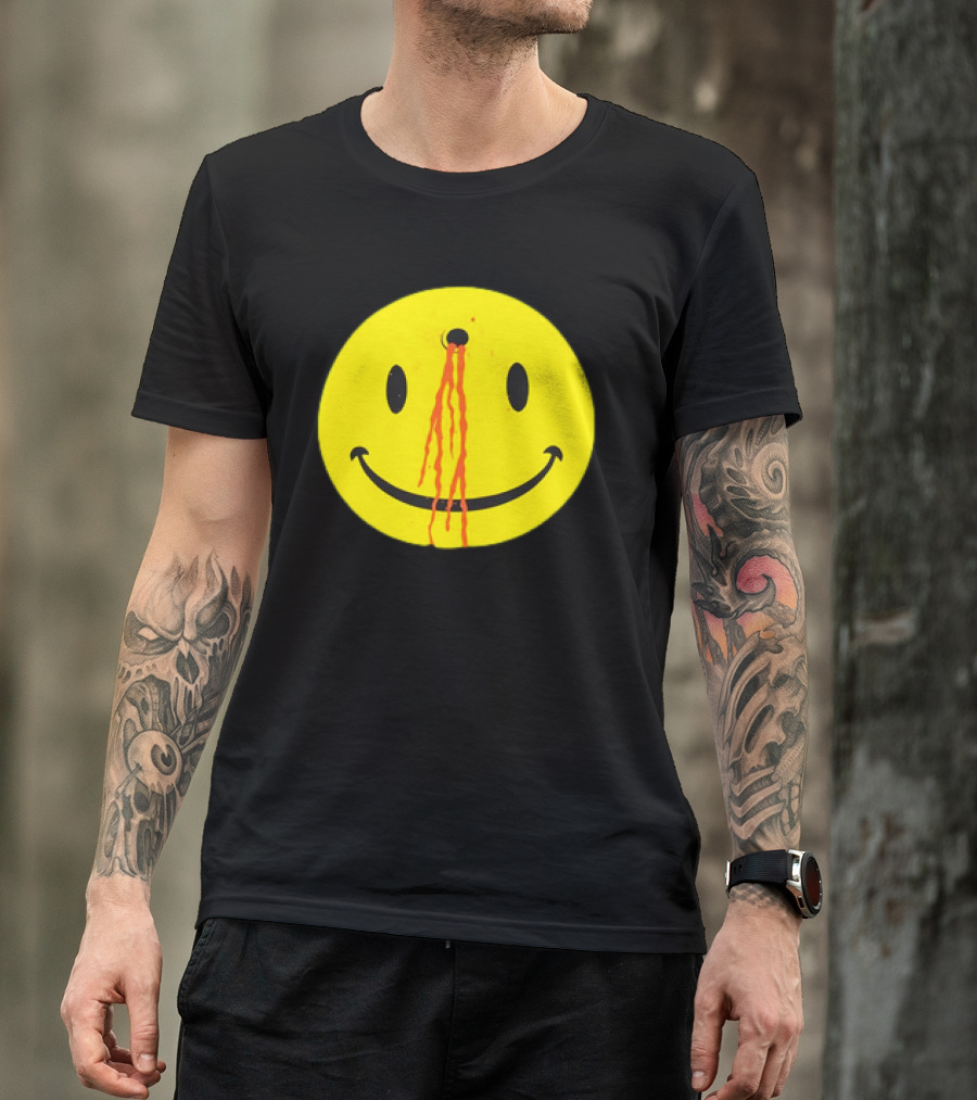 Wild Oats Shot Smiley Face Grunge T-Shirt