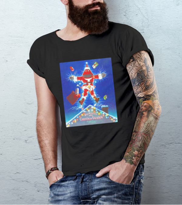 WKU Athletics Christmas Vacation Funny Santa Character On Rooftop With Presents T-Shirt