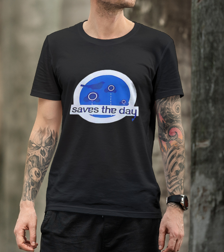 Saves The Day Bird Circular Icon Blue Background T-Shirt