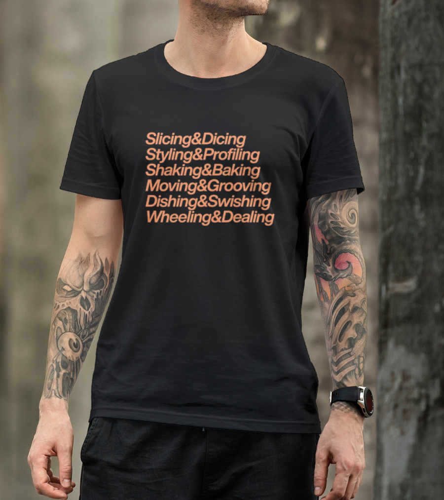 Clyde New York Knicks Slicing Dicing Styling Profiling Shaking Baking Moving Grooving Dishing Swishing Wheeling Dealing T-Shirt