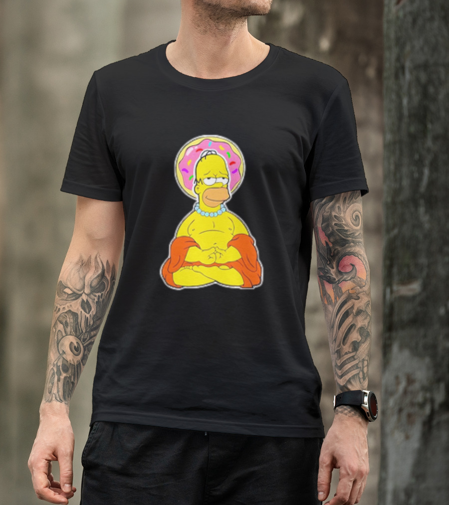 Homer Simpson Doughnut Enlightenment Buddha T-Shirt