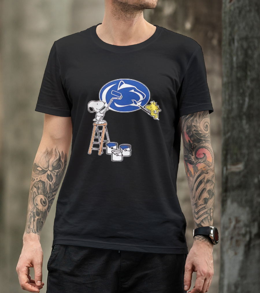 Snoopy And Woodstock Painting Penn State Nittany Lions T-Shirt