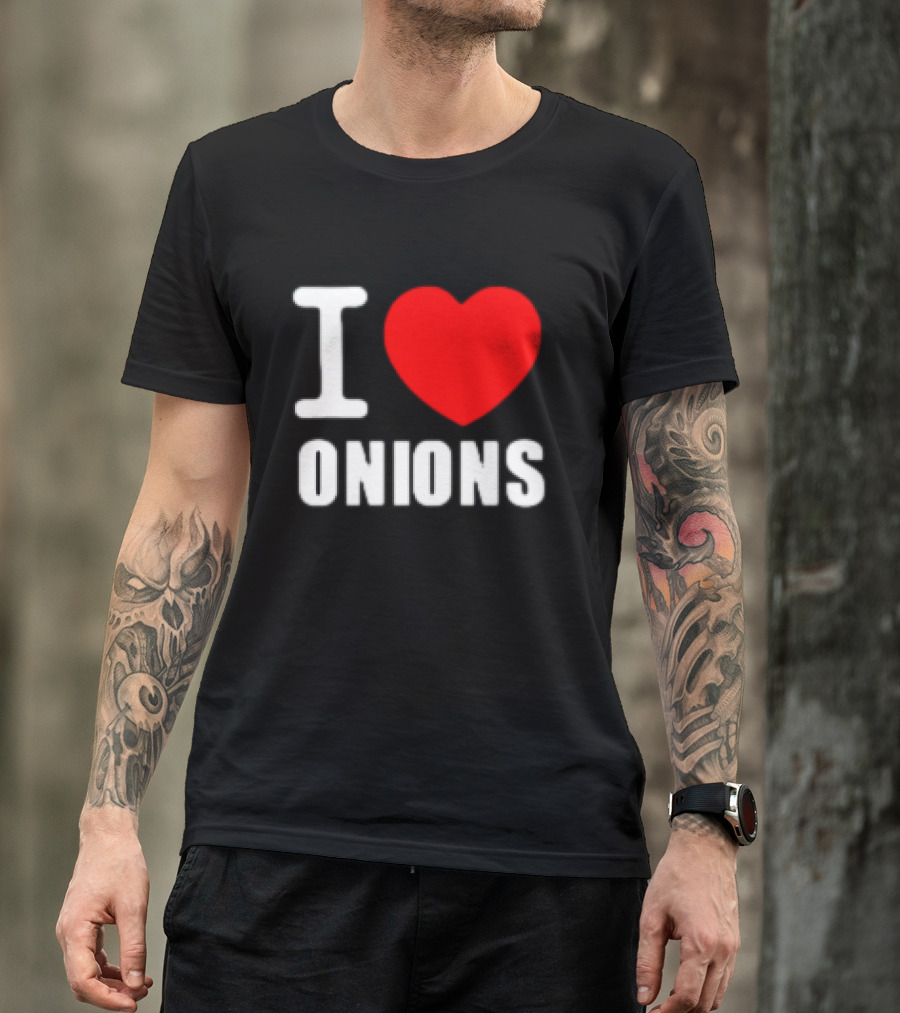 I Heart Onions Retro Love T-Shirt