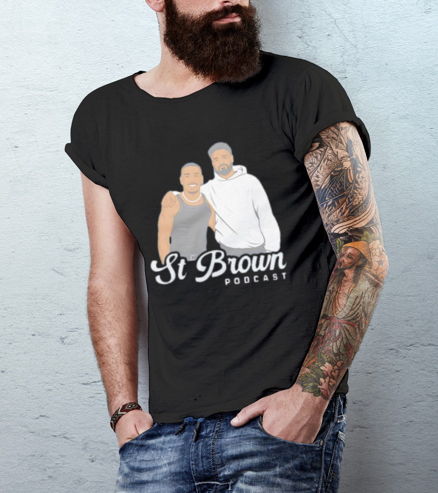 St Brown Podcast Cartoon T-Shirt