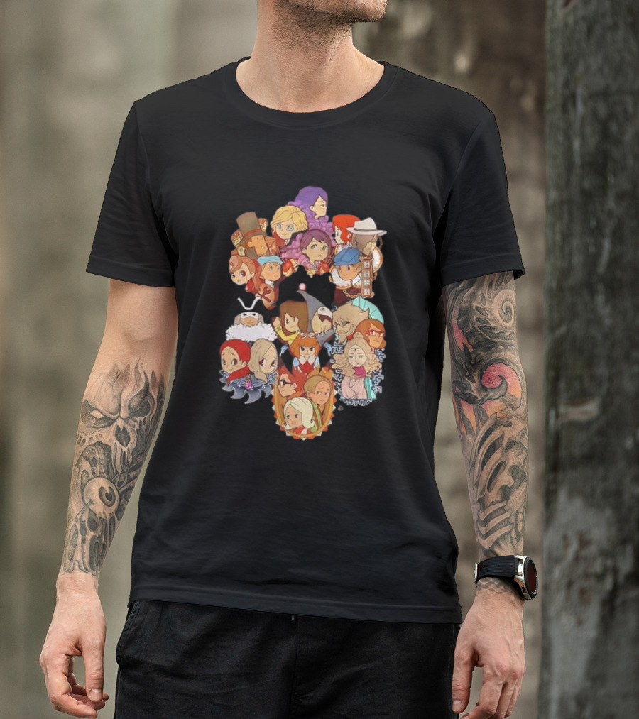 Professor Layton Every Puzzle Has An Answer With Iconic Character Collage T-Shirt