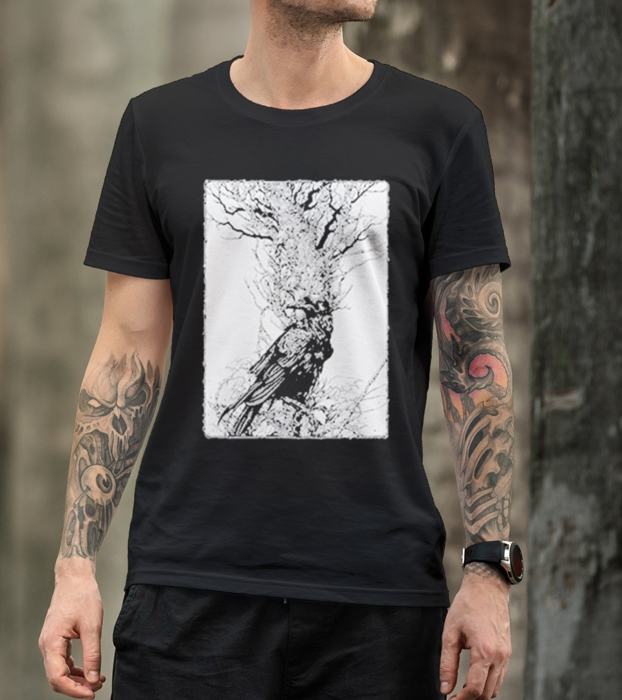 Fajar Allanda Raven Crow Art By Fajar Aeon Tree Illustration T-Shirt