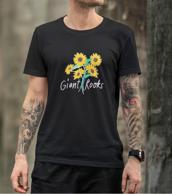 Giant Rooks Sunflower Bouquet Pink Skies T-Shirt