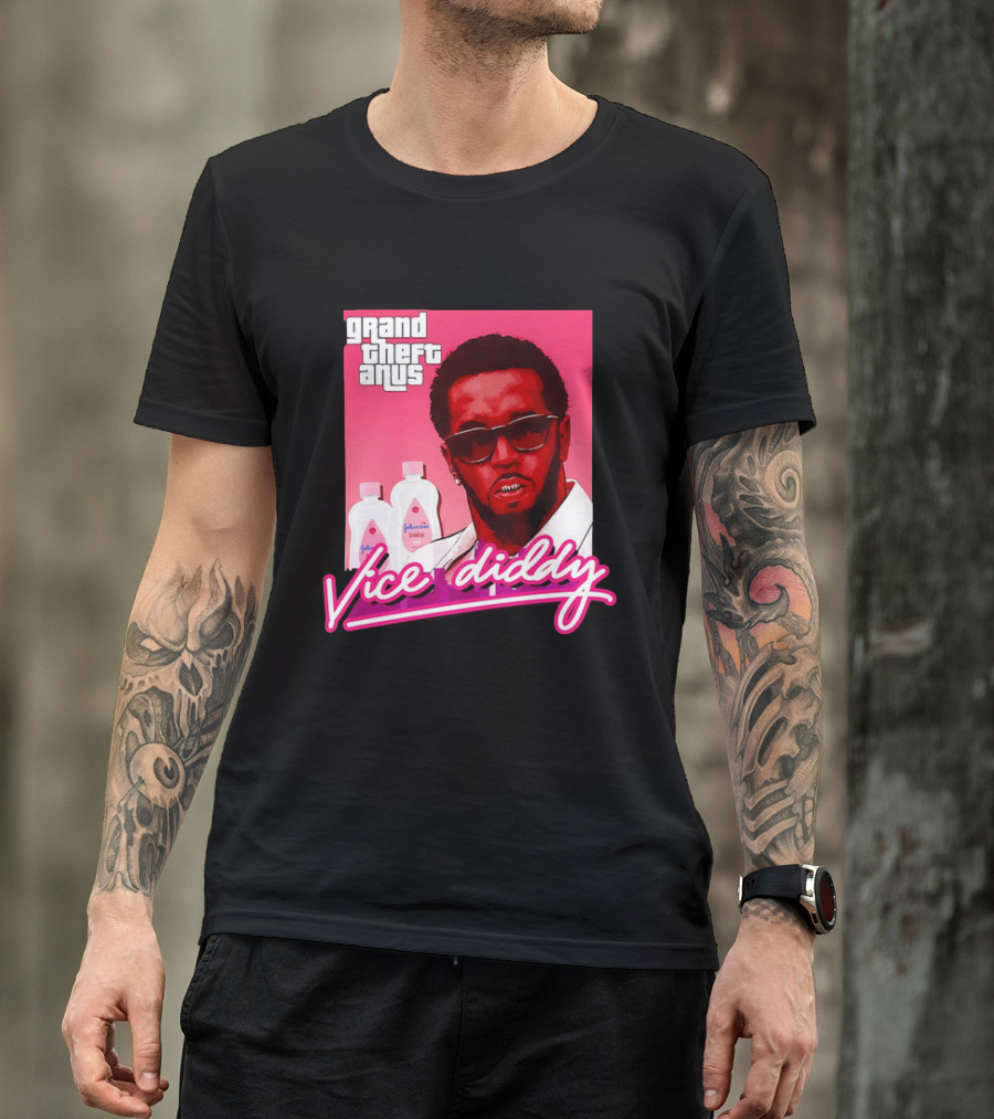 Grand Theft Anus Vice Diddy Johnson's Baby Oil Parody T-Shirt