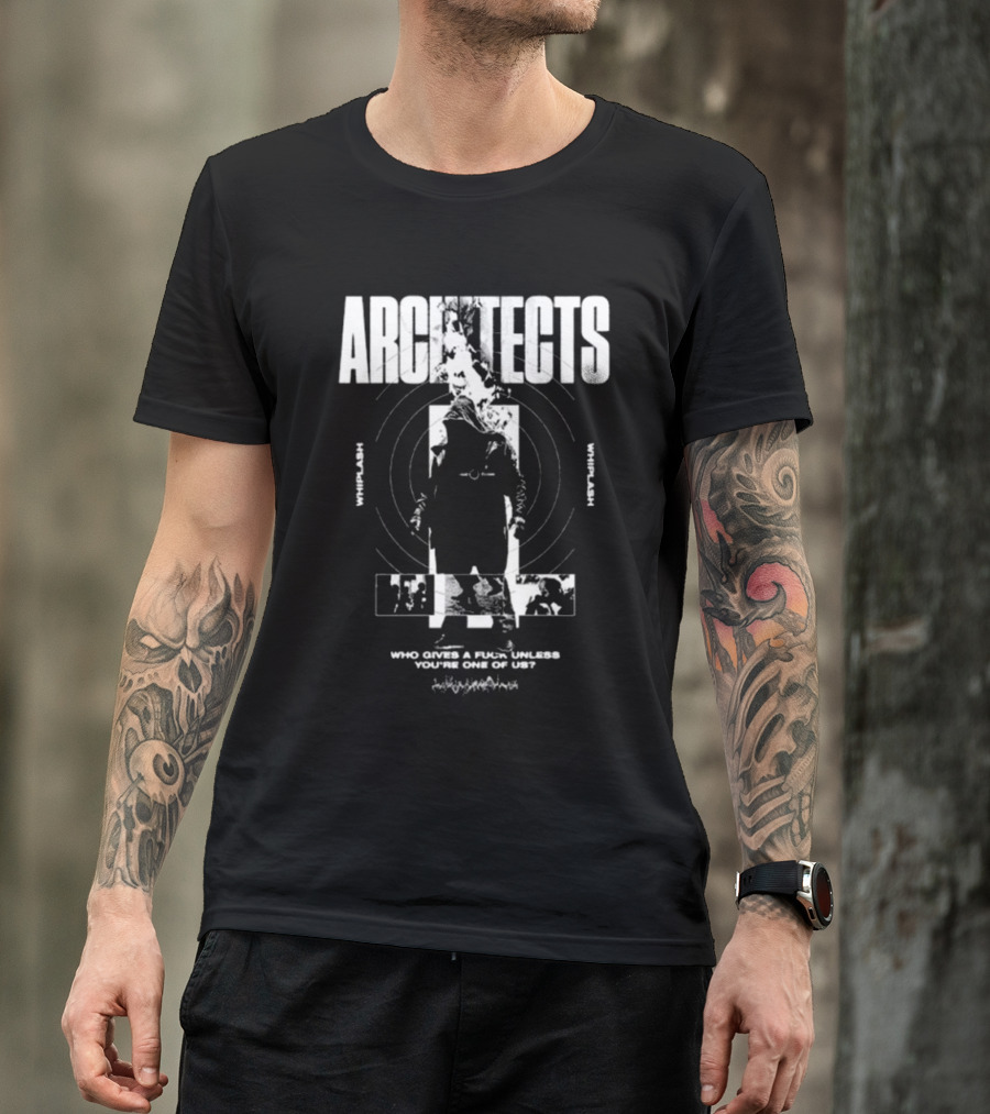 Architects Whiplash Flame Target Circles And Who Cries A Flame Fades You’re One Of Us Text T-Shirt