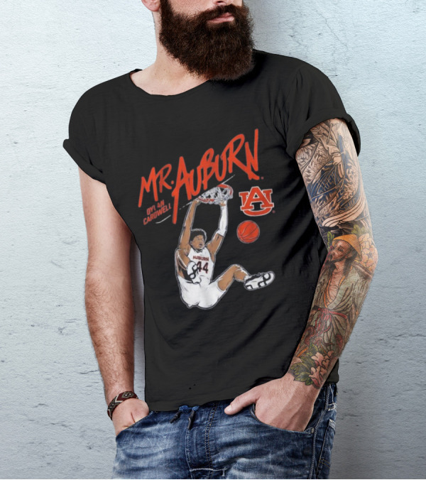 Auburn Basketball Dylan Cardwell Mr. Auburn Slam Dunk Graphic T-Shirt