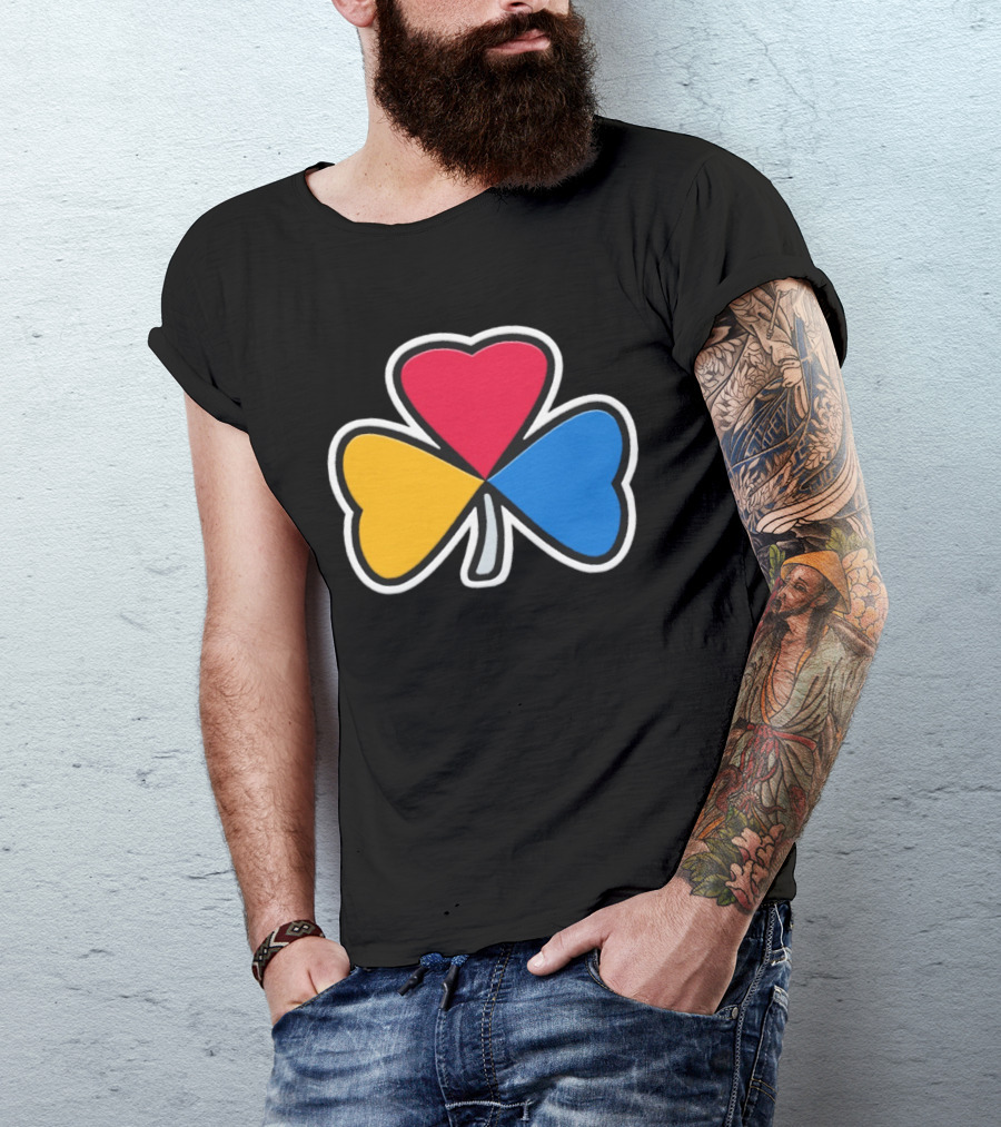 Pittsburgh Steelers Steel Shamrock Heart Colors T-Shirt