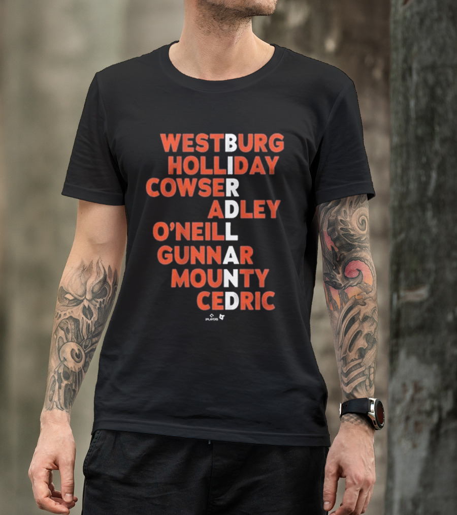 WESTBURG HOLLIDAY COWSER ADLEY O'NEILL GUNNAR MOUNTY CEDRIC BIRDLAND 2025 T-Shirt