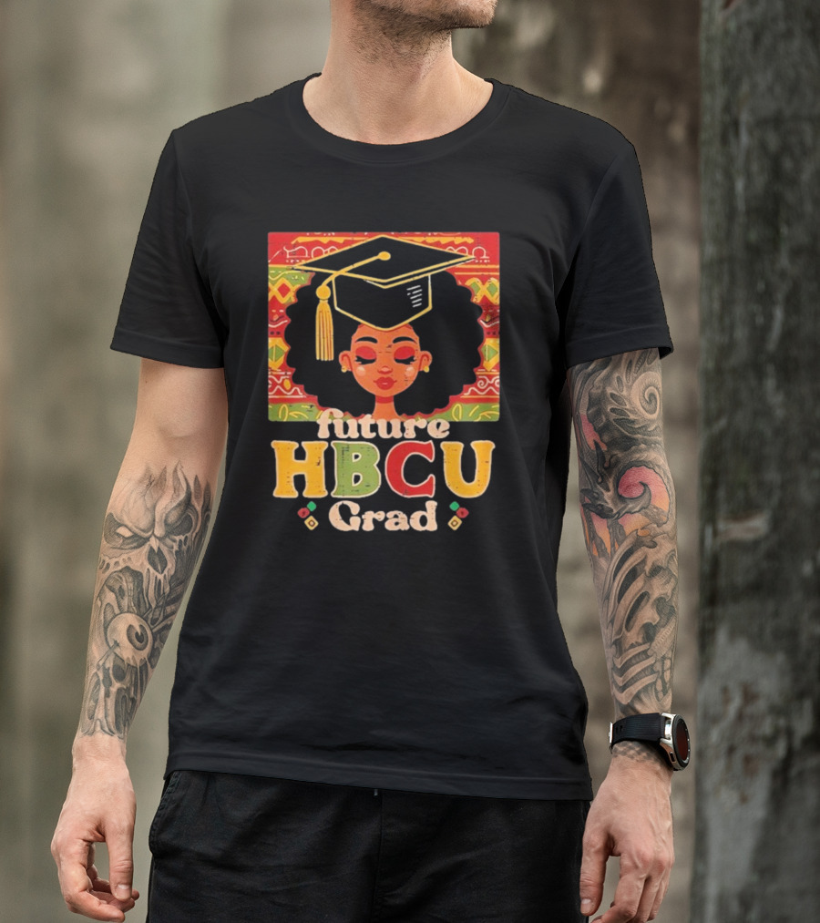 Future HBCU Grad Graduation Cap Afrocentric Pattern T-Shirt