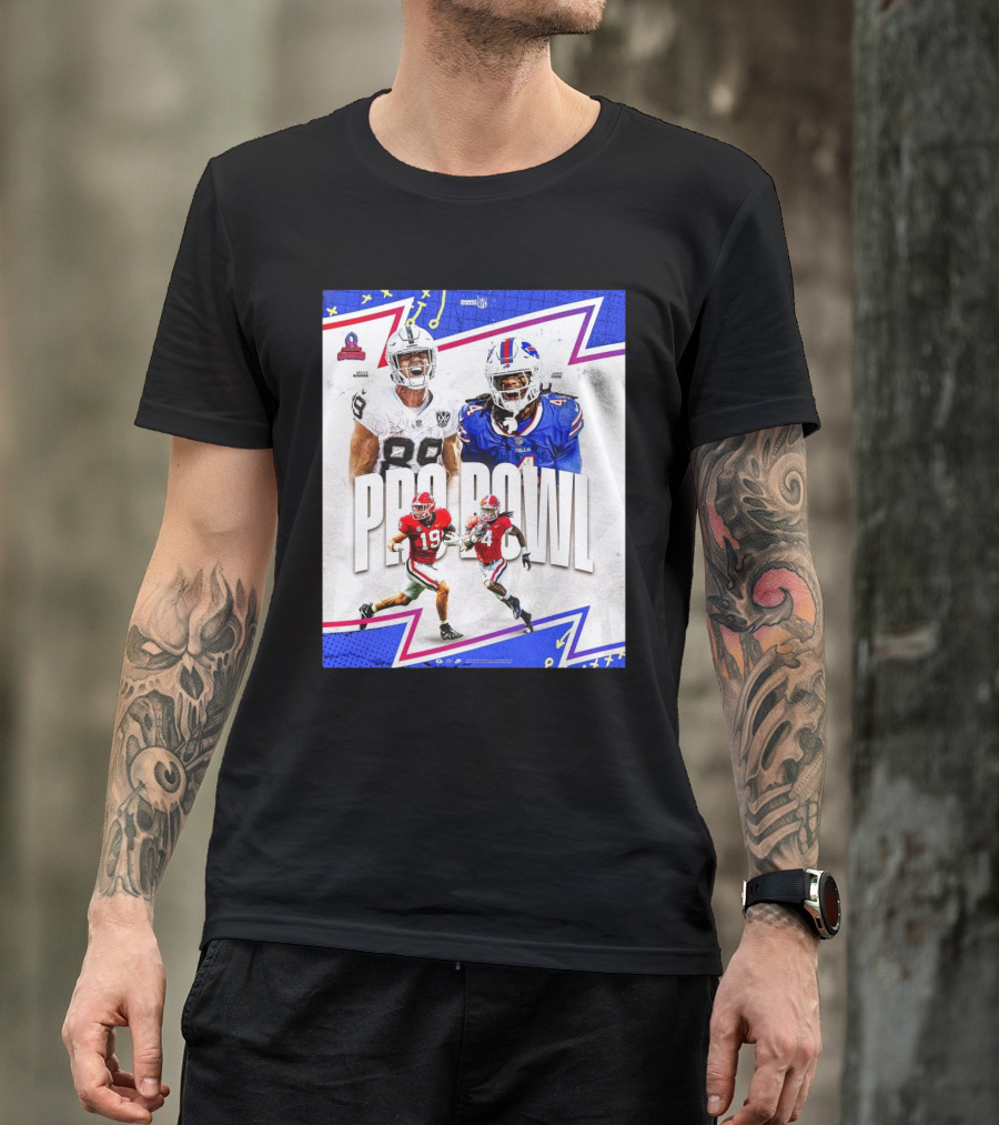 Brock Bowers Las Vegas Raiders And James Cook Buffalo Bills 2025 Pro Bowl Games NFL T-Shirt