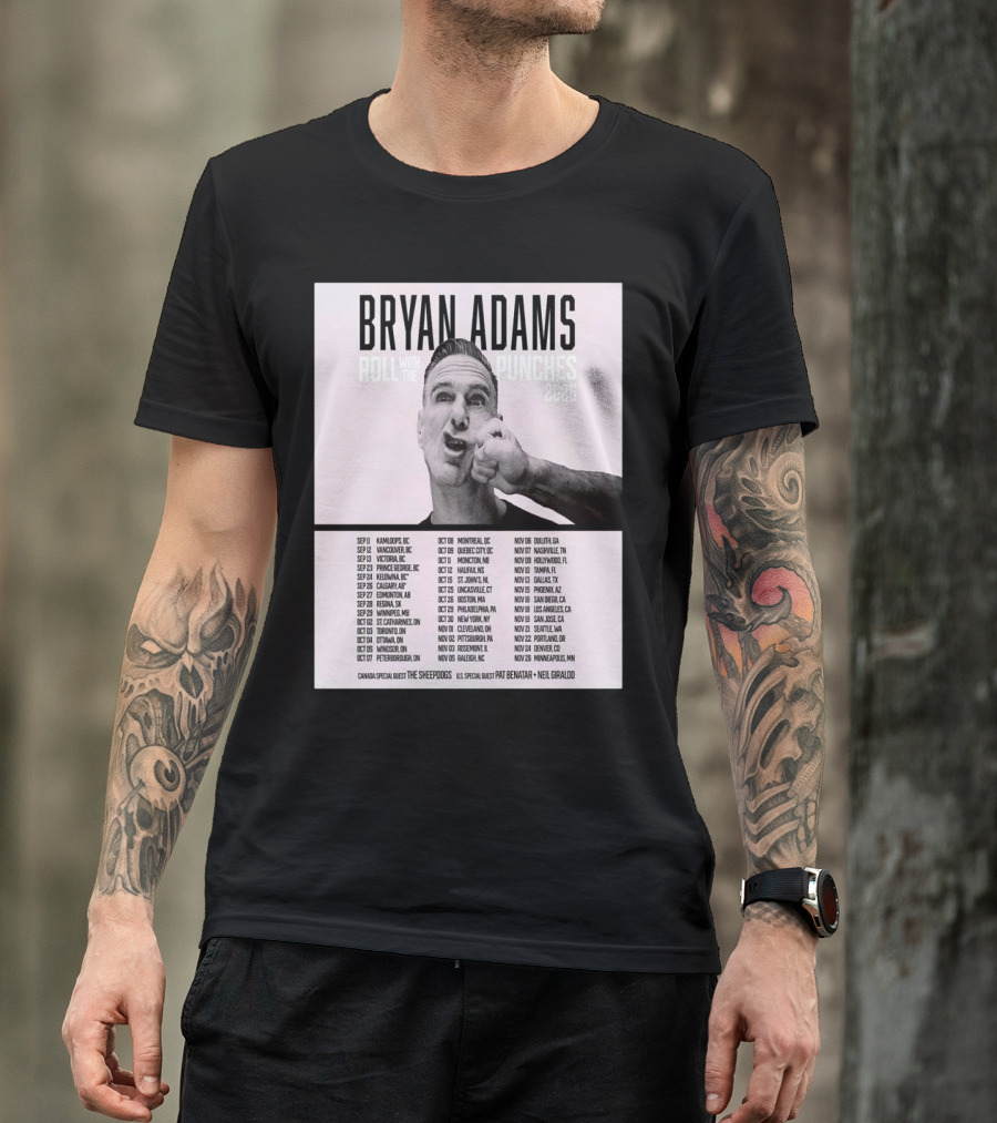 Bryan Adams Roll With The Punches 2025 North America Tour T-Shirt