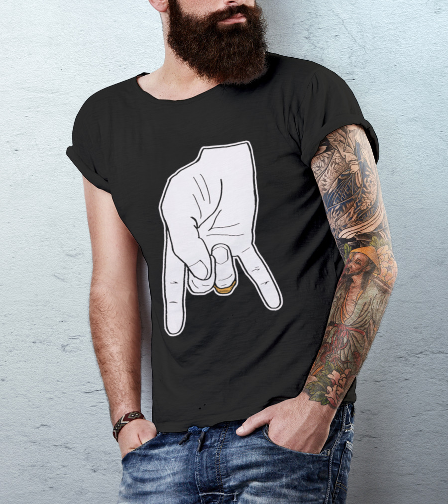 BTHO T.u. Horns Down Hand Gesture T-Shirt