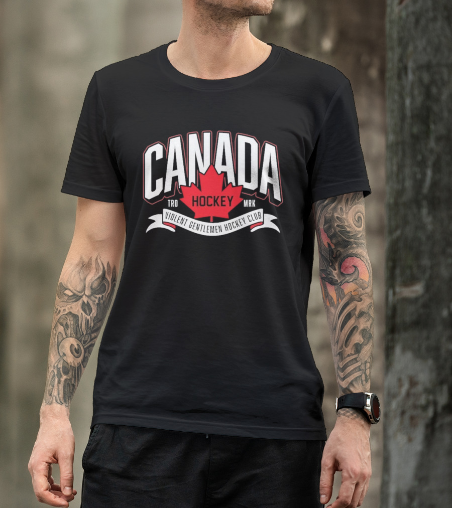 Canada Hockey Glowing Hearts Violent Gentlemen Hockey Club T-Shirt