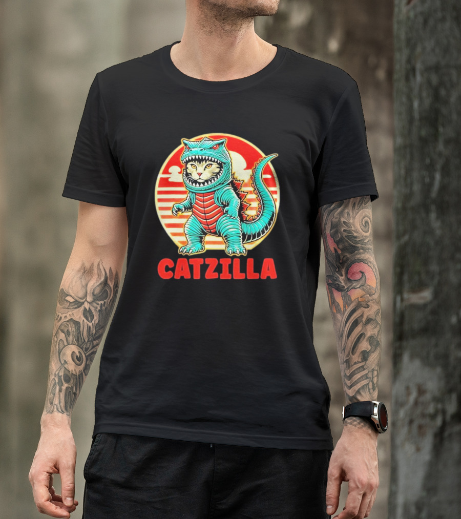 Cat Catzilla Cat Mom Cat Dad T-Shirt