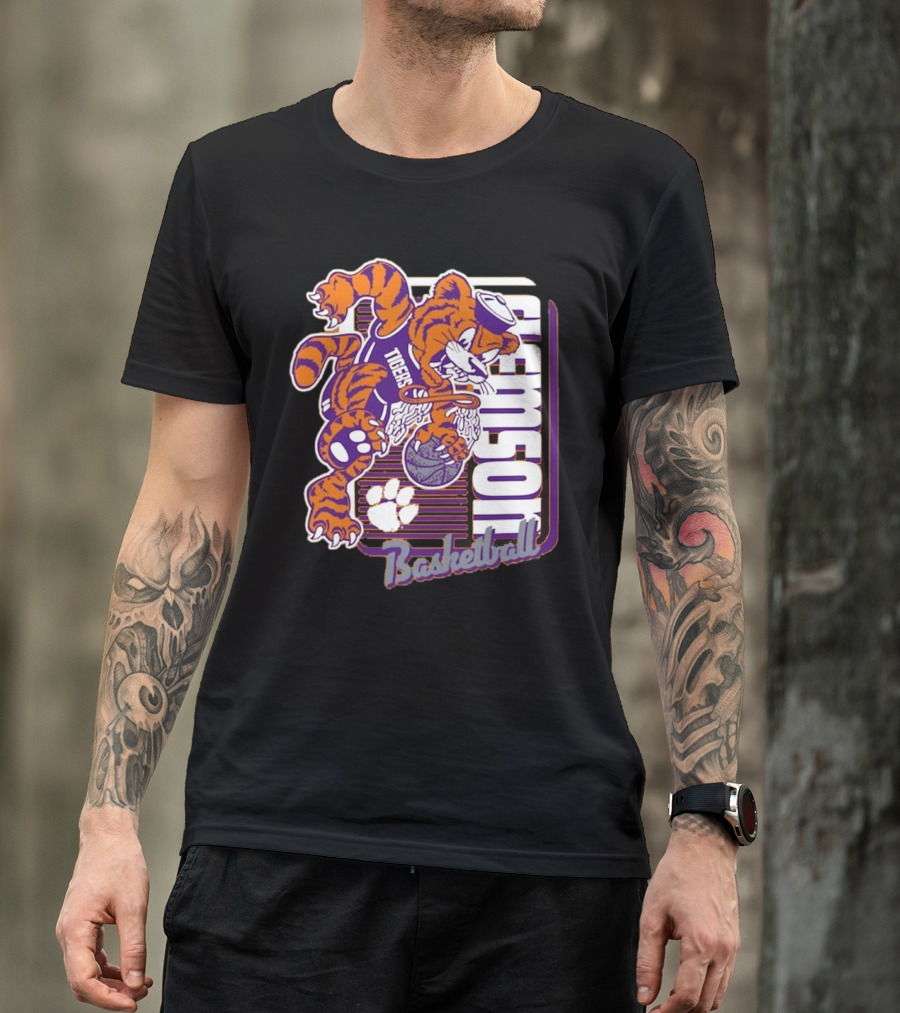 Clemson Tigers Basketball Mascot Dunk 2025 T-Shirt