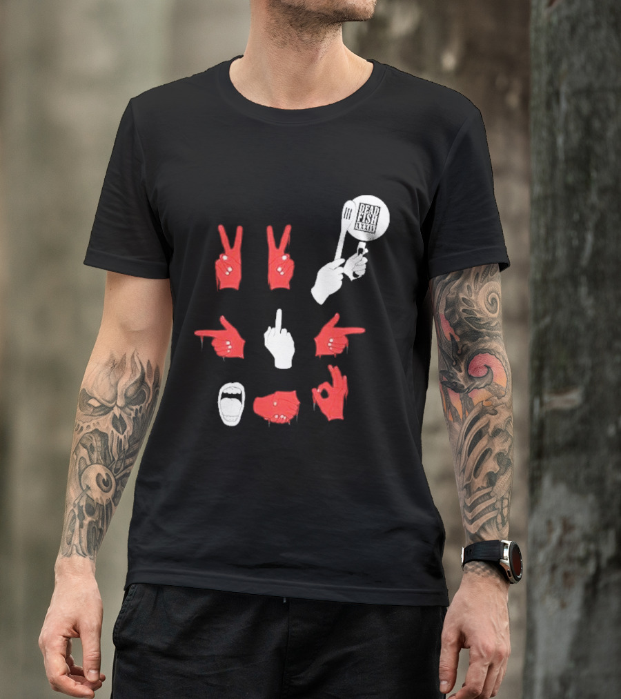 Dead Fish Moletom Careca Sangue Nas Maos 2025 T-Shirt