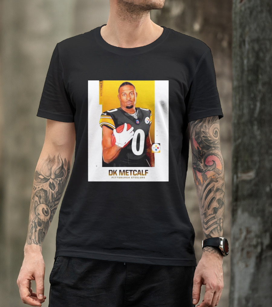DK Metcalf Pittsburgh Black And Gold Carton T-Shirt