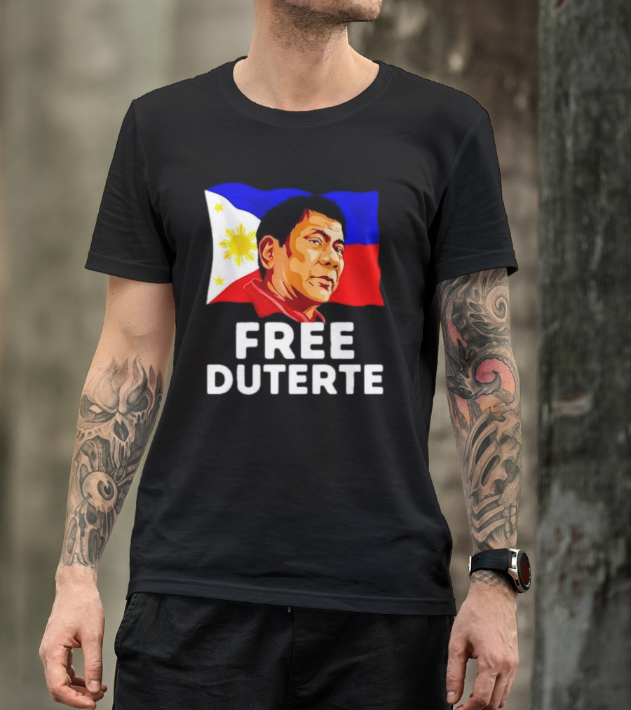 Free Duterte Philippines Flag Rodrigo Digong T-Shirt