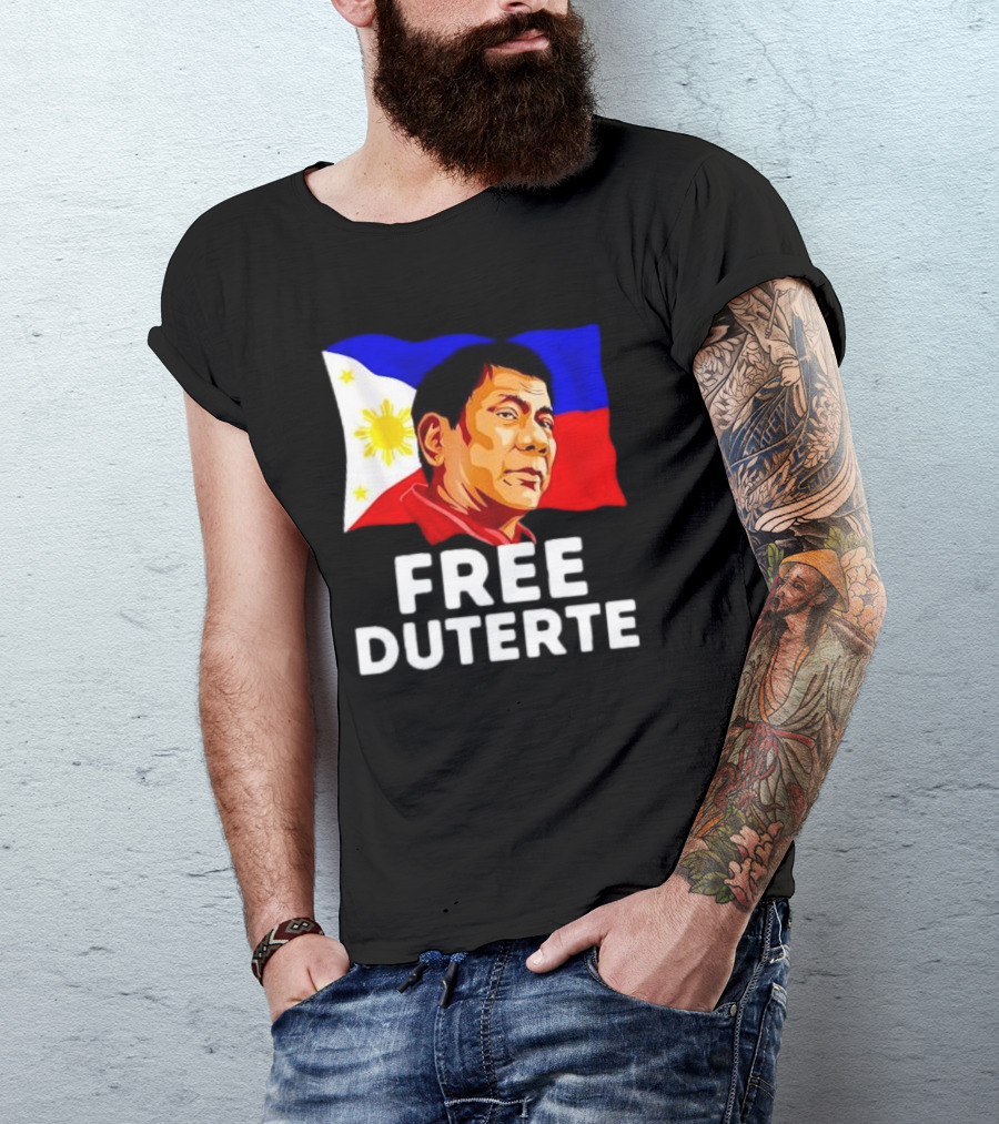 Free Duterte Philippines Flag Rodrigo Digong T-Shirt