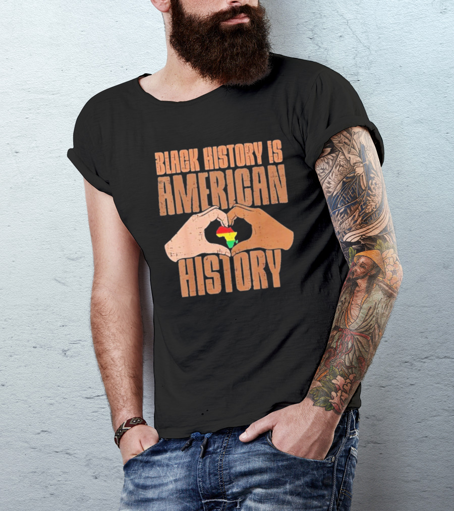 Heart Map Black History Is American History T-Shirt