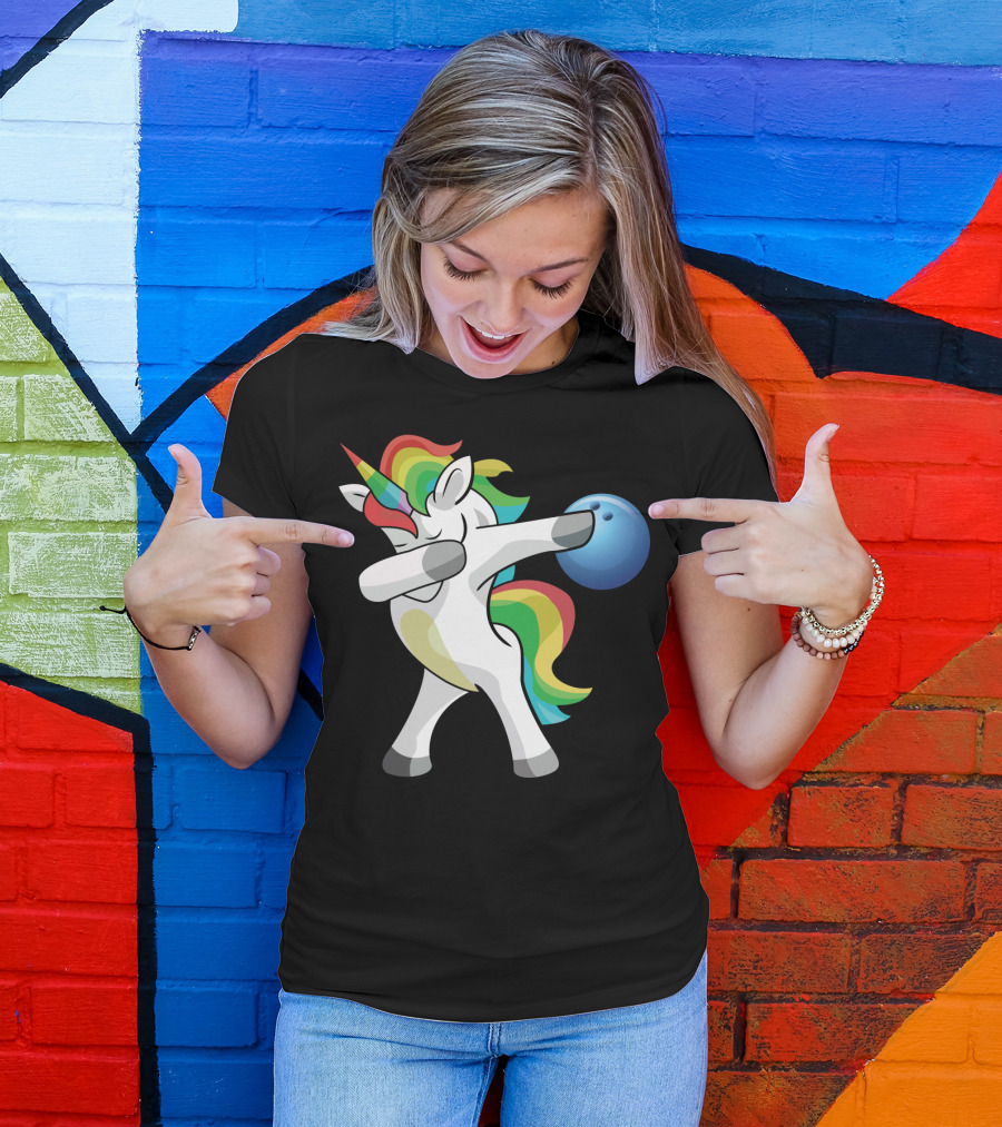 Dabbing Unicorn Bowling Lover T-Shirt