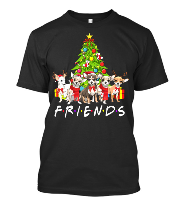 Friends Chihuahua Dog Lover Christmas Tree T-Shirt