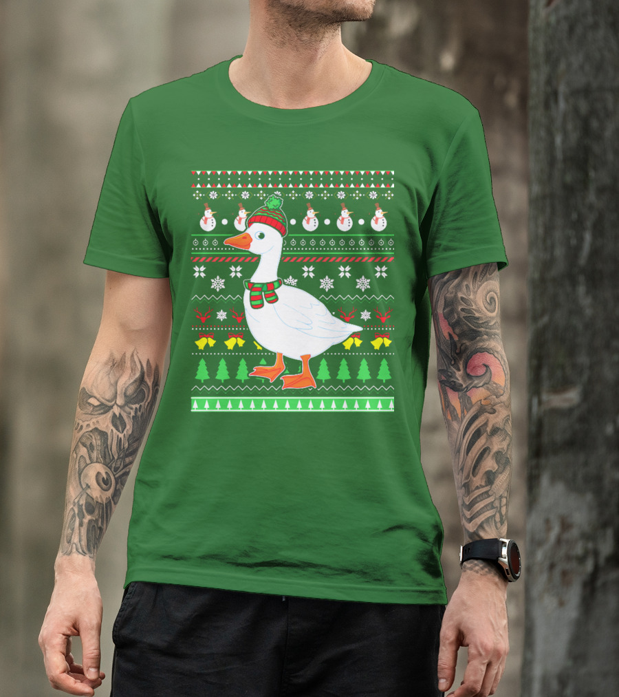 Goose Lover Christmas Snowman Knit T-Shirt