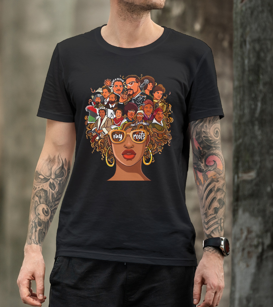 My Roots Icons With Cultural Heritage Faces And Bold Hair T-Shirt