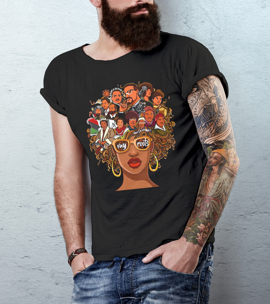 My Roots Icons With Cultural Heritage Faces And Bold Hair T-Shirt