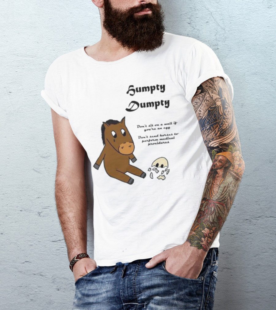 Humpty Dumpty Don't Sit On A Wall If You're An Egg Don't Send Horses For Medical Procedures T-Shirt