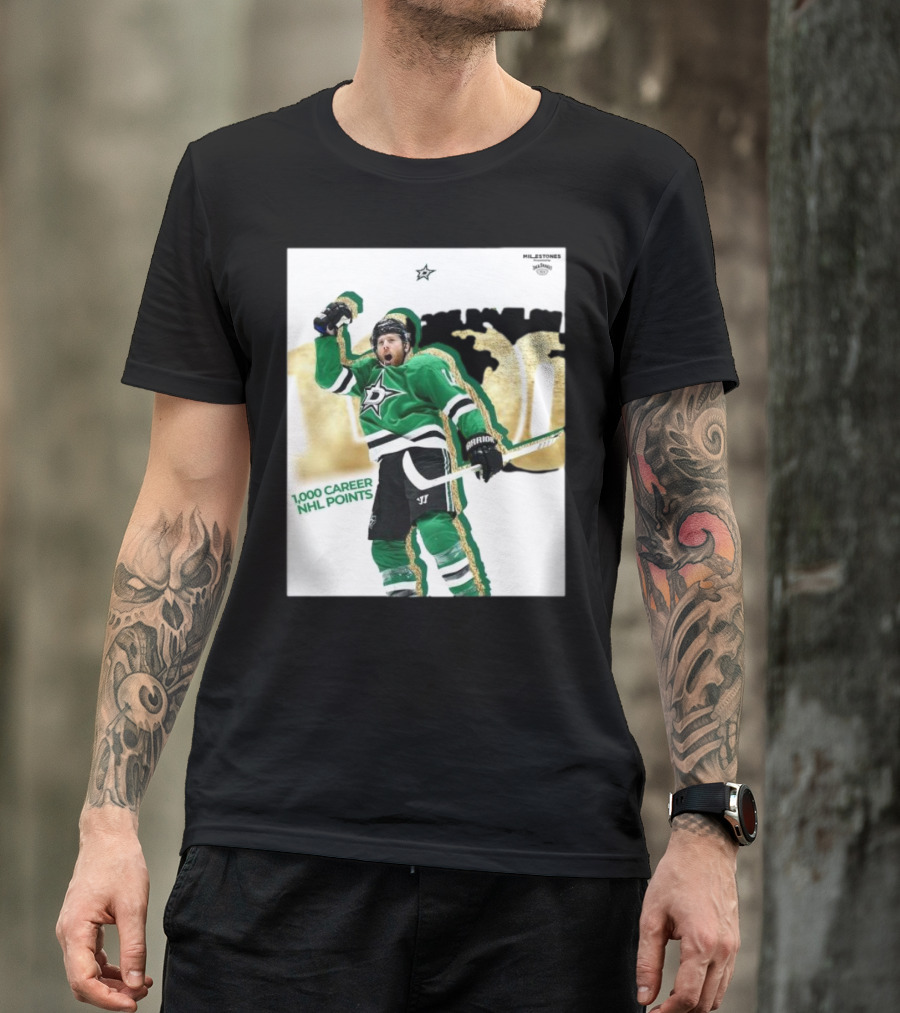 Milestones Joe Pavelski 1000 Career NHL Points Stars T-Shirt