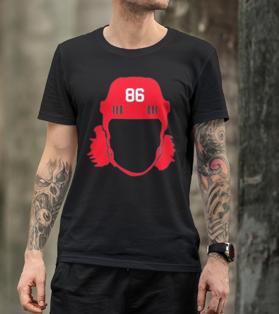 Spittin Chiclets 86 New Jersey Devils Hockey Helmet T-Shirt