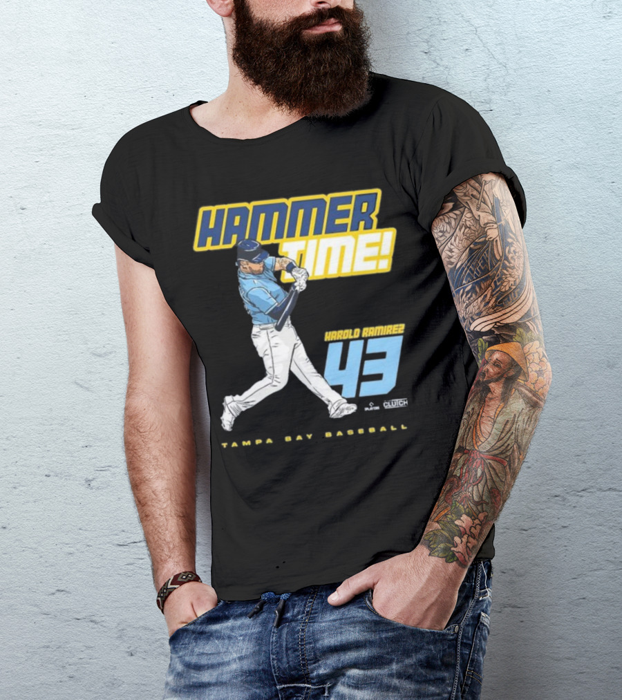 Hammer Time Harold Ramirez 43 Tampa Bay Baseball T-Shirt