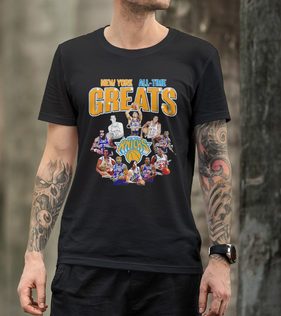 New York Knicks All-Time Greats Signatures T-Shirt