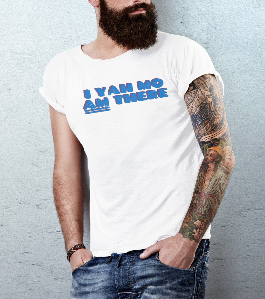I Yah Mo Am There Text In Blue And Purple 3D Effect T-Shirt