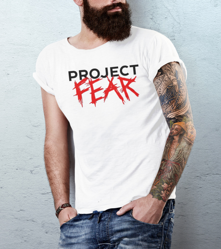 PROJECT FEAR Text Red Brush Stroke T-Shirt