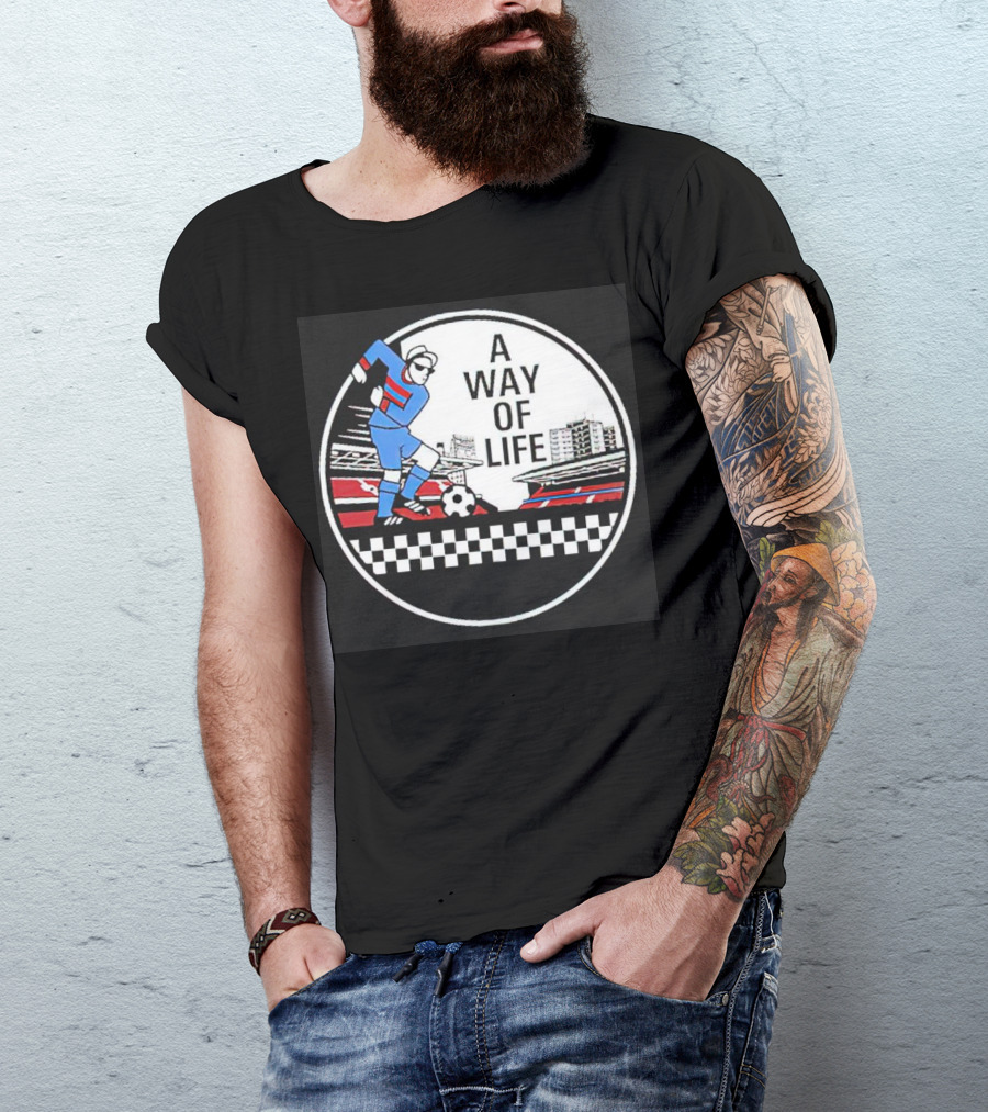 A Way Of Life Football Stadium Cityscape Soccer Player T-Shirt