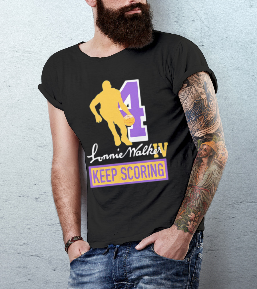 Lonnie Walker IV Keep Scoring Basketball Number 4 T-Shirt