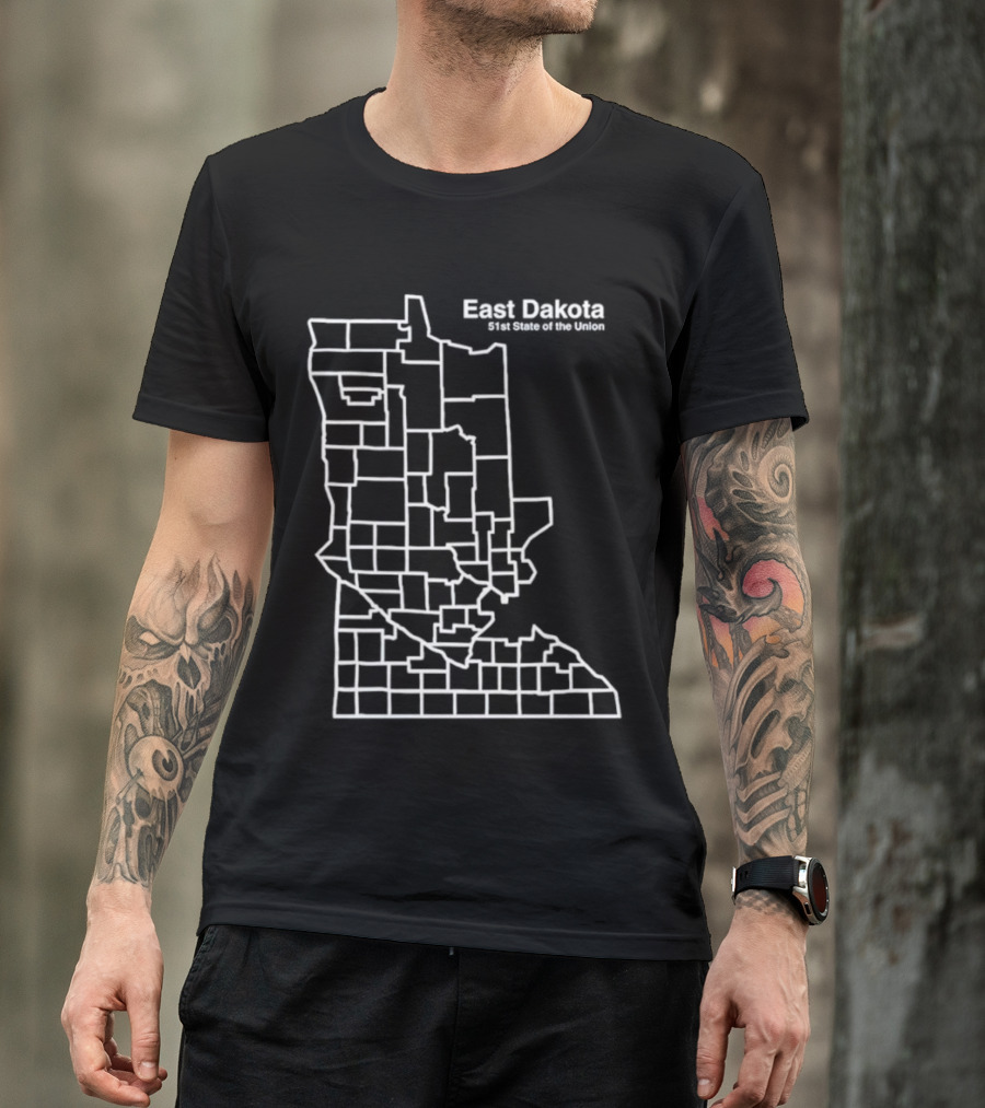 East Dakota 51st State Of The Union Map T-Shirt