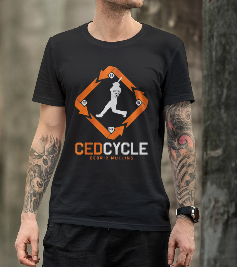 Baltimore Orioles Cedric Mullins Ced Cycle HR 1B 2B 3B T-Shirt