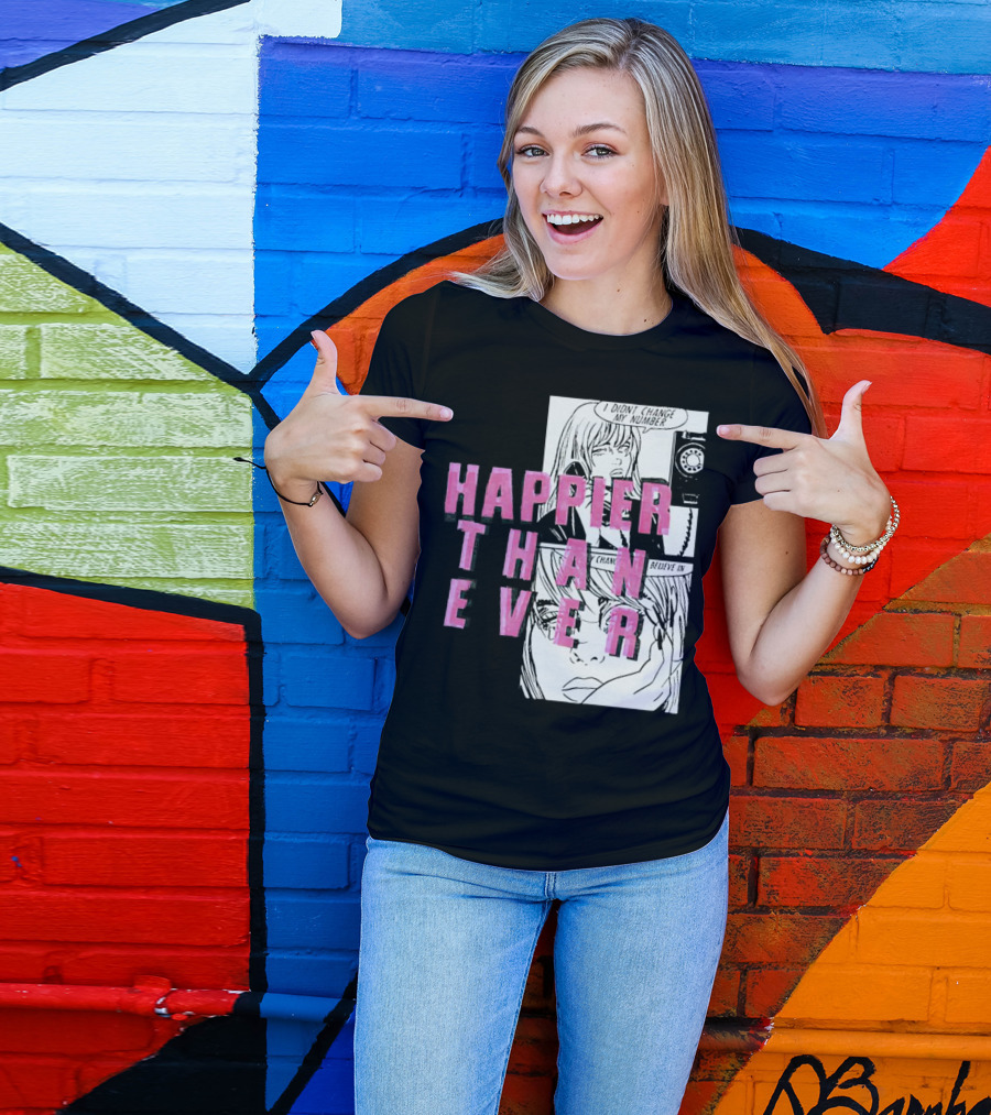 Happier Than Ever Didn't Change My Number Billie Eilish Comic T-Shirt