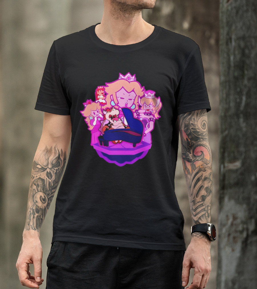 Peaches Super Mario Bros Bowser Piano Performance Oscars T-Shirt