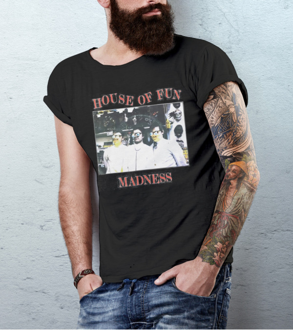 Madness House Of Fun 1980s Band Photo With Mask Collection T-Shirt